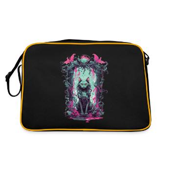 Gothic Occult Cat Magic Monster Design - Retro Bag - black/gold - Back