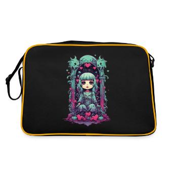 Kawaii Chibi Goth Démon de l’Amour Tokyo Streetwear - Sac Retro - noir/or - Dos