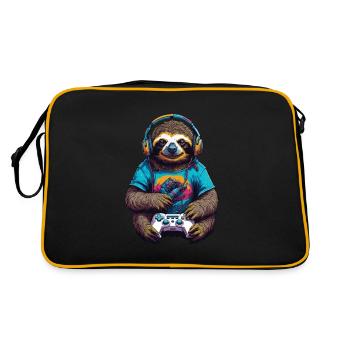 Retro Controller Gaming Sloth Nerd Design - Retro Bag - black/gold - Back