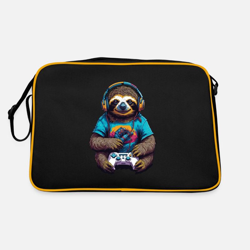 Retro Controller Gaming Sloth Nerd Design Retro Bag