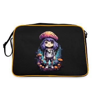 Kawaii Chibi champignon fille Goth Pastel Design - Sac Retro - noir/or - Dos