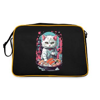 Style esthétique de chat Sushi Pastel gothique - Sac Retro - noir/or - Dos
