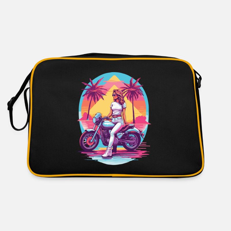 Rétro Synthwave Biker Moto Design Sac Retro