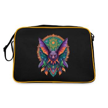 Flying Fox Mandala Dream Catcher Design - Retro Bag - black/gold - Back