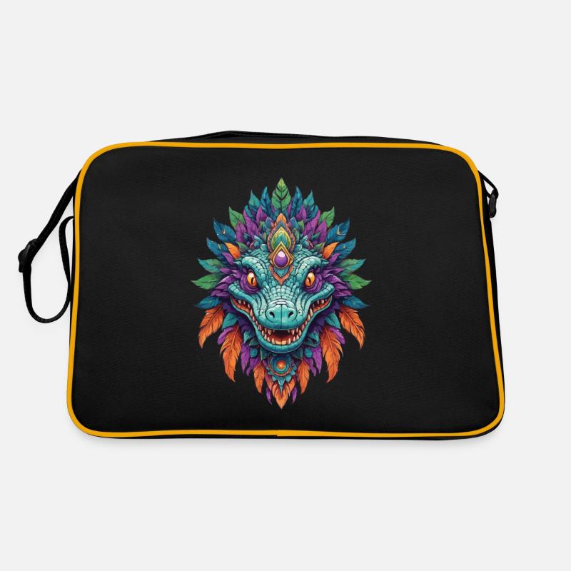 Alligator Dream Catcher Mandala Design Retro Bag