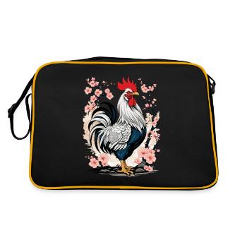 Esthétique du coq asiatique pour les amateurs de poulet - Sac Retro - noir/or - Dos