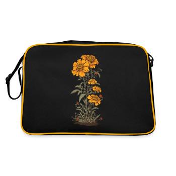 Tagetes Décoration Florale Vintage Esthétique Streetwear - Sac Retro - noir/or - Dos