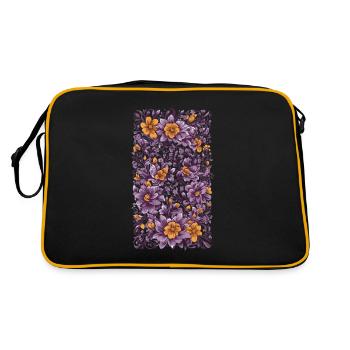 Décoration florale violette Design vintage et streetwear - Sac Retro - noir/or - Dos