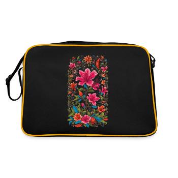 Décoration florale esthétique Design streetwear vintage - Sac Retro - noir/or - Dos