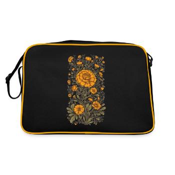 Tagetes Décoration Florale Esthétique Vintage Streetwear - Sac Retro - noir/or - Dos