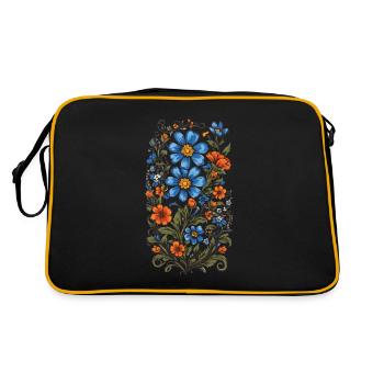 Décoration florale Vintage Esthétique Streetwear Design - Sac Retro - noir/or - Dos