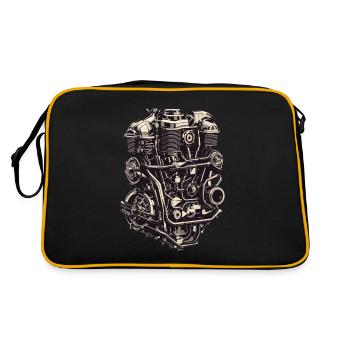 Motor Engineer Motor Vehicle Mechanic Vintage - Retro Bag - black/gold - Back
