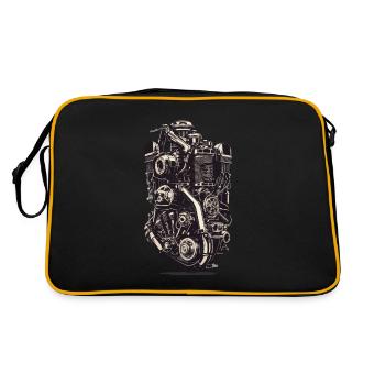 Motor Engineer Motor Vehicle Mechanic Vintage - Retro Bag - black/gold - Back