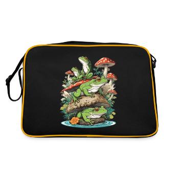 grenouille streetwear esthétique design vintage - Sac Retro - noir/or - Dos