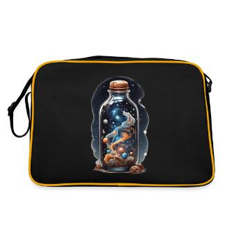 Outer Space in Bottle Boho Style Bohemian Streetwear - Retro Bag - black/gold - Back
