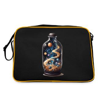 Outer Space in Bottle Boho Aesthetic Streetwear - Retro Bag - black/gold - Back