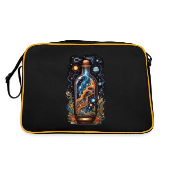 Galaxy in Bottle Boho Style Aesthetic - Retro Bag - black/gold - Back