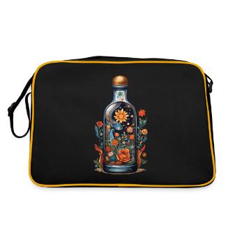 Floral in Bottle Boho Streetwear Look - Retro Bag - black/gold - Back