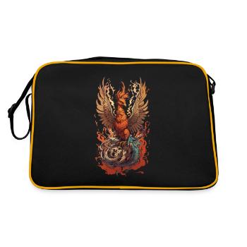 Créature mythique emblématique Phoenix Bird Streetwear - Sac Retro - noir/or - Dos