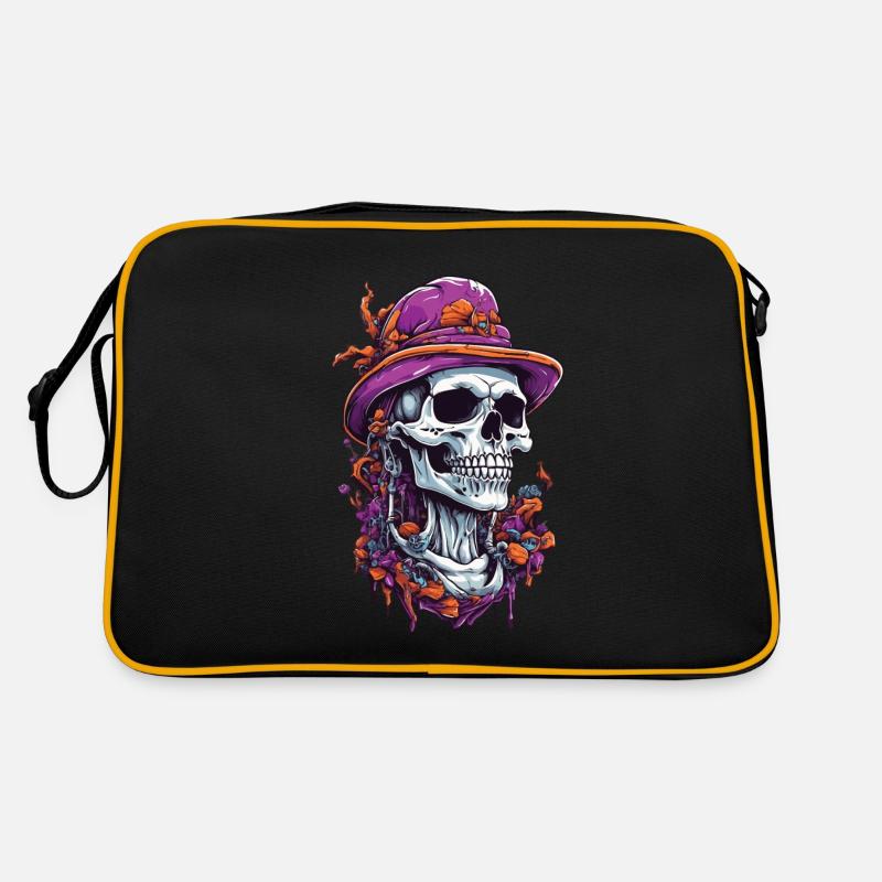 Skull Psychedelic Art Goa Trance Mushrooms Retro Bag