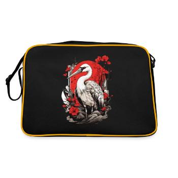 Grue Asiatique Esthétique Vintage Streetwear - Sac Retro - noir/or - Dos
