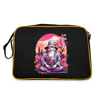 Asia Frog Streetwear Aesthetic Design - Retro Bag - black/gold - Back