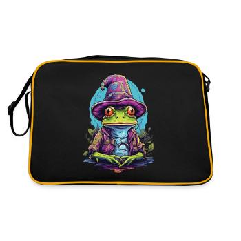 Grenouille mystique avec chapeau magique - Sac Retro - noir/or - Dos