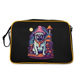 Pug Dog Festival de musique de champignons forestiers psychédéliques - Sac Retro - noir/or - Dos