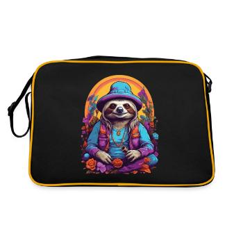 Paresseux magique Couleurs vibrantes Psychédélique - Sac Retro - noir/or - Dos