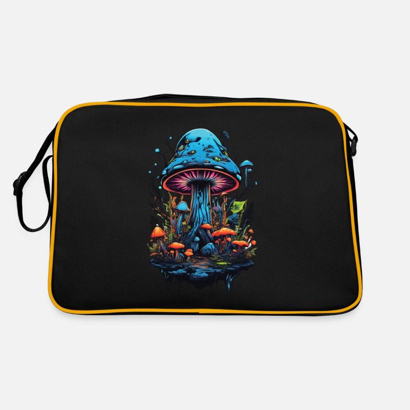 Vibrant Colors Forest Mushrooms Psychedelic Goa Trance Retro Bag