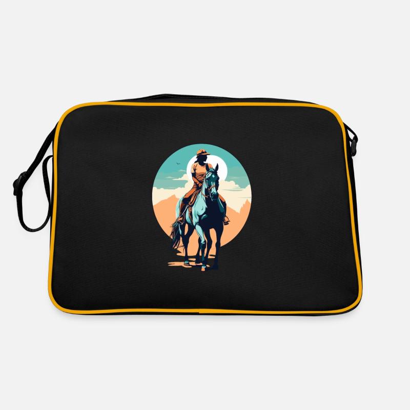 Ästhetische Pferde Ikonisches Design Reiter Retro Tasche