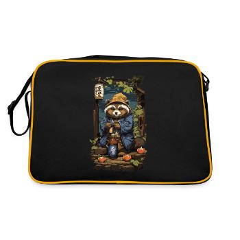 Chien viverrin saké japonais Art Style rétro - Sac Retro - noir/or - Dos