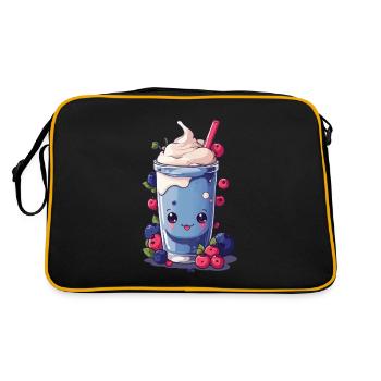 Berries Milkshake Fun Kawaii Anime Design - Retro Bag - black/gold - Back