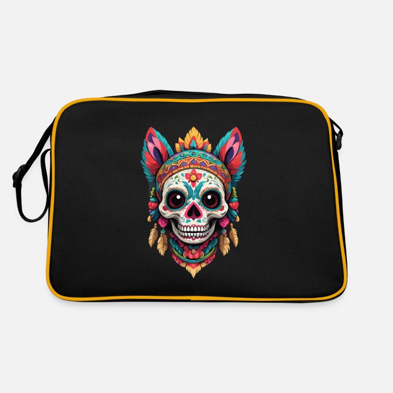 Iconic Sugar Skull Mexico Cat Aesthetic Retro Bag