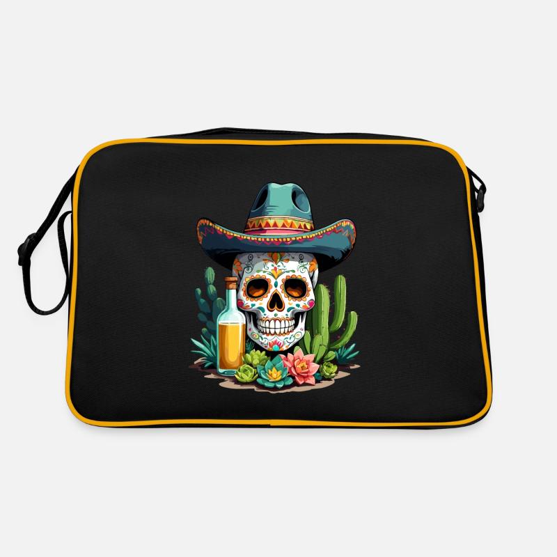Zuckerschädel Mexiko Tequila Cinco de Mayo Feier Retro Tasche