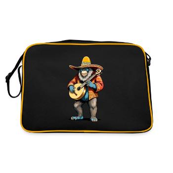 Bigfoot Mexican Mariachi Guitarist Fiesta - Retro Bag - black/gold - Back