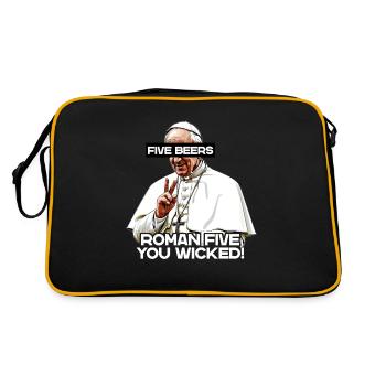 L’amateur de bière Pope commande cinq bières avec humour - Sac Retro - noir/or - Dos