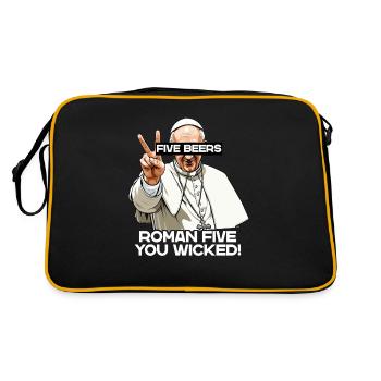 Drôle de cinq bières disant style amateur de bière - Sac Retro - noir/or - Dos