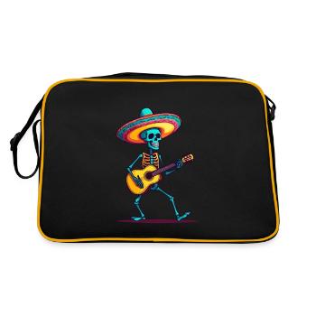 Mexican mariachi skeleton guitarist - Retro Bag - black/gold - Back