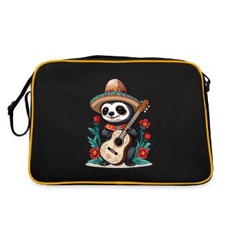 Sloth Mexican Mariachi Guitar Fiesta - Retro Bag - black/gold - Back