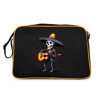 Mexican mariachi skeleton guitarist - Retro Bag - black/gold - Back