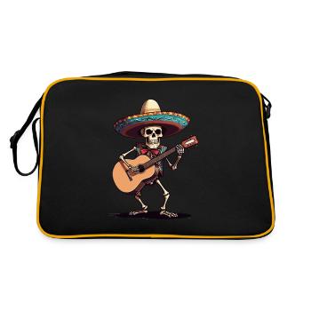 Mexican mariachi skeleton guitarist - Retro Bag - black/gold - Back