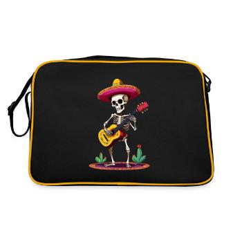 Mexican mariachi skeleton guitarist - Retro Bag - black/gold - Back
