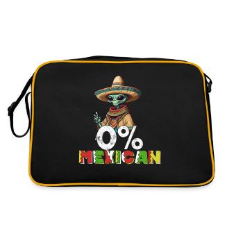 Mexican Alien Funny Fiesta Saying Celebration - Retro Bag - black/gold - Back
