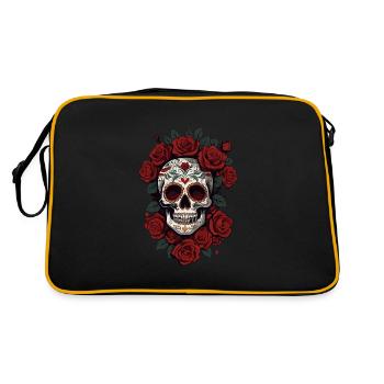 Dia De Muertos Crâne en Sucre Mexicain - Sac Retro - noir/or - Dos