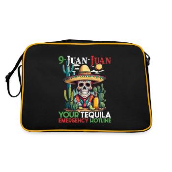 Lustiger Tequila Spruch Cinco De Mayo Design - Retro Tasche - Schwarz/Gold - Hinten
