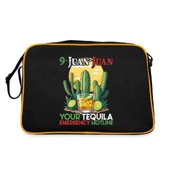 Lustiger Tequila Spruch Cinco De Mayo Design - Retro Tasche - Schwarz/Gold - Hinten