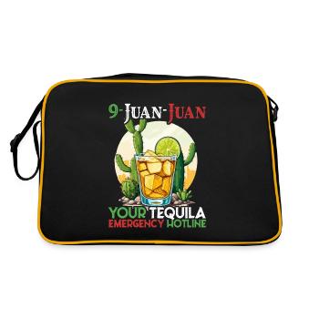 Lustiger Tequila Spruch Cinco De Mayo Design - Retro Tasche - Schwarz/Gold - Hinten
