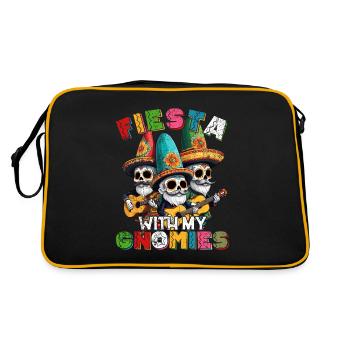Funny Gnome Fiesta and Mexican - Retro Bag - black/gold - Back