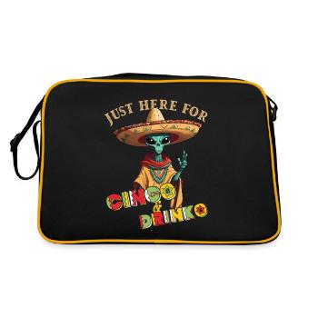 Fiesta Alien Saying Mexican Holiday - Retro Bag - black/gold - Back